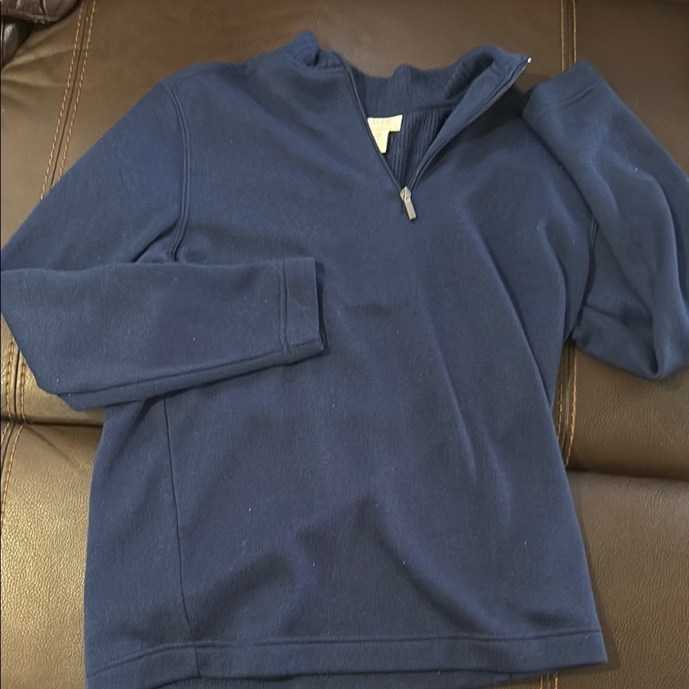 Blue Zip Up Sweater with Mock Turtleneck